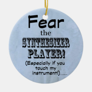 Fear The Synthesizer Player Ceramic Tree Decoration