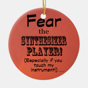 Fear The Synthesizer Player Ceramic Tree Decoration