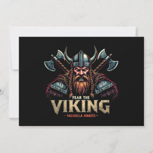Fear The Viking Nordic Warrior Valhalla Awaits Invitation