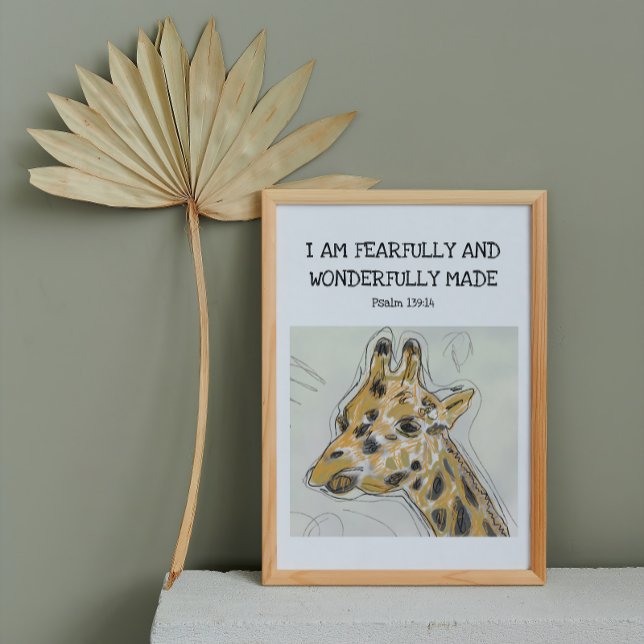 Fearfully And Wonderfully Made Baby Giraffe Grunge Poster (Creator Uploaded)