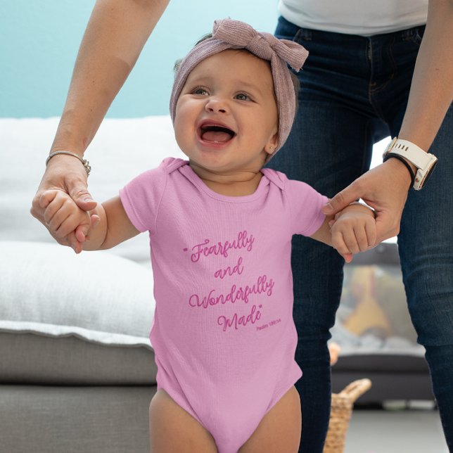 "Fearfully and Wonderfully Made" Bible Verse  Baby Bodysuit (Creator Uploaded)