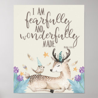 Fearfully and Wonderfully Made Bohemian Deer Art Poster
