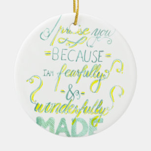 Fearfully and Wonderfully Made Ceramic Tree Decoration