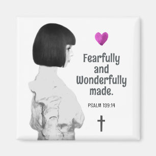 Fearfully and Wonderfully Made Cute Girl Christian Magnet