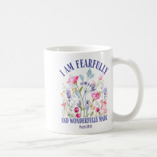 Fearfully And Wonderfully Made Floral Christian Bi Coffee Mug