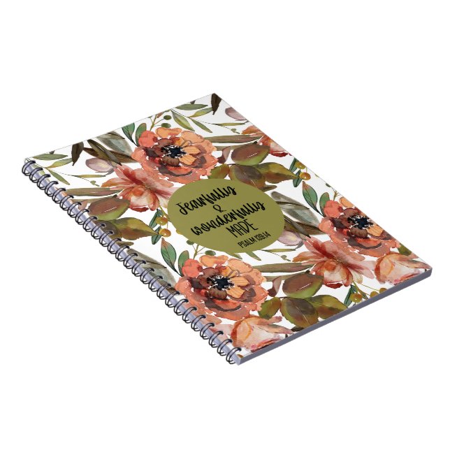 Fearfully and Wonderfully Made Floral Notebook (Right Side)