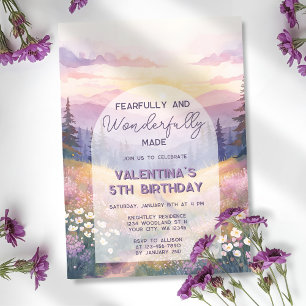 Fearfully and Wonderfully Made Girl Bible Birthday Invitation