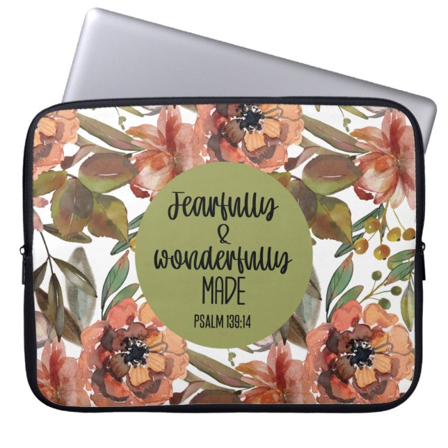 Fearfully and Wonderfully Made Laptop Sleeve (Front)