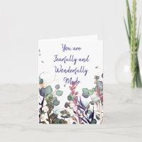 Fearfully and wonderfully made note card