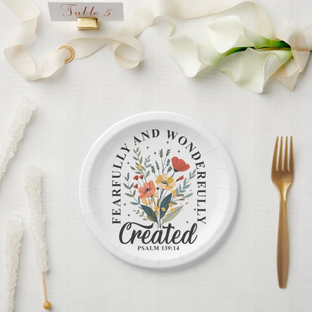 Fearfully and Wonderfully Made Paper Plate (Wedding)