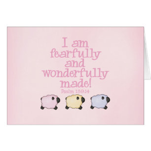 Fearfully and Wonderfully Made - Pink Blank Card