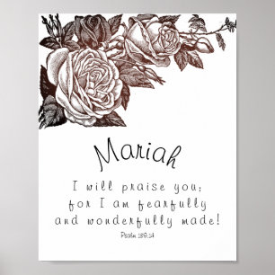 Fearfully and Wonderfully Made Psalm Customised  Poster