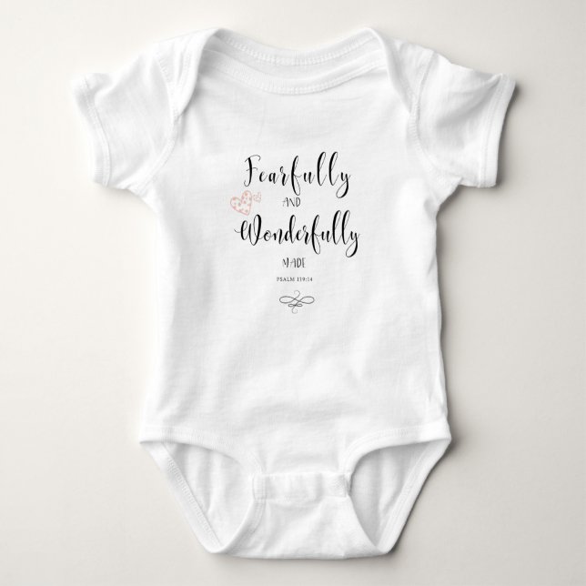 Fearfully and Wonderfully Made Scripture Baby Suit Baby Bodysuit (Front)