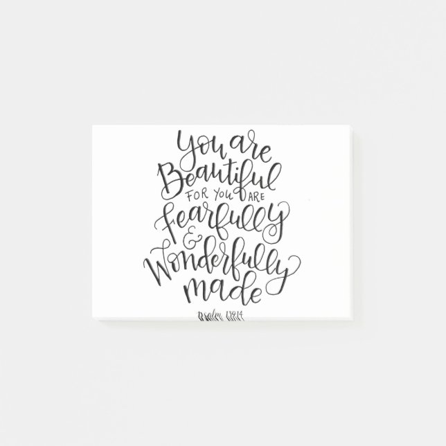 Fearfully Wonderfully Beautiful Post-it Notes (Front)