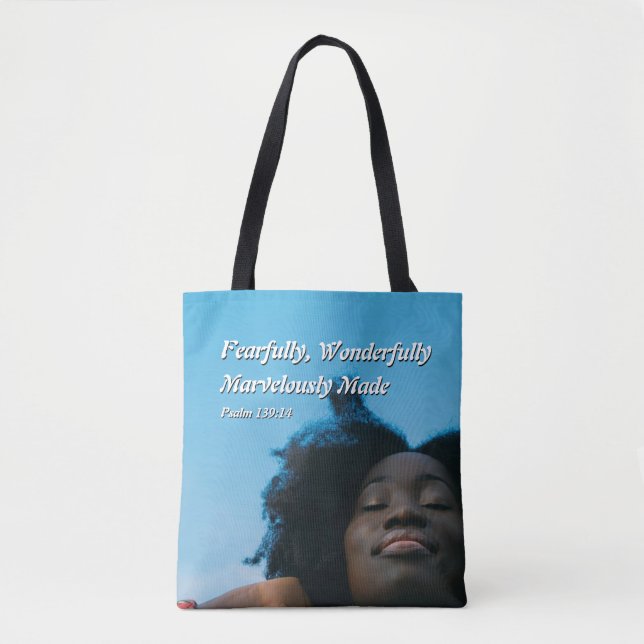 FEARFULLY WONDERFULLY MADE Christian Tote Bag (Front)