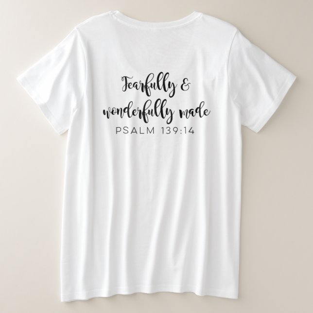 Fearfully & Wonderfully Made Plus Size T-Shirt (Design Back)