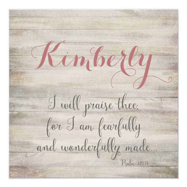 Fearfully & Wonderfully Made - Ps. 139:14 Poster (Front)
