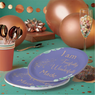 Fearfully & Wonderfully Made (Very Peri)  Paper Plate