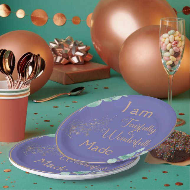 Fearfully & Wonderfully Made (Very Peri)  Paper Plate (Multi)