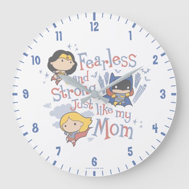 Fearless And Strong Just Like My Mum Large Clock (Front)
