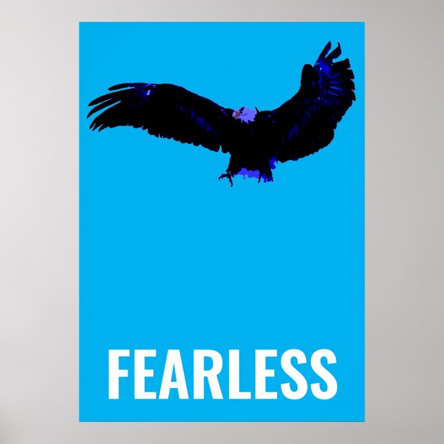 Fearless Bald Eagle Motivational Courage Artwork Poster (Front)