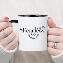 Fearless Bible Verse Christian Coffee Mug