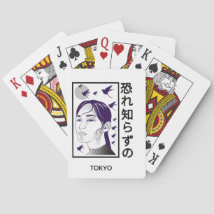 Fearless BRAVE AND STRONG as cool Japanese woman Playing Cards