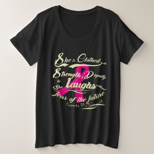Fearless-Breast Cancer Awareness Plus Size T-Shirt (Design Front)