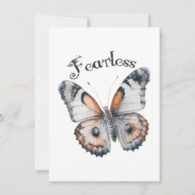 Fearless Butterfly Watercolor Graphic Design, Fear (Front)