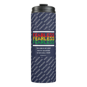 FEARLESS Christian Scripture Psalm 27 Blue Thermal Tumbler