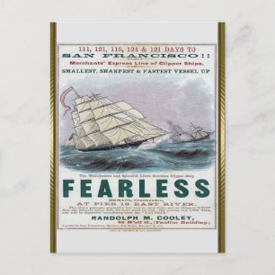 Fearless Clipper Sailing  Postcard