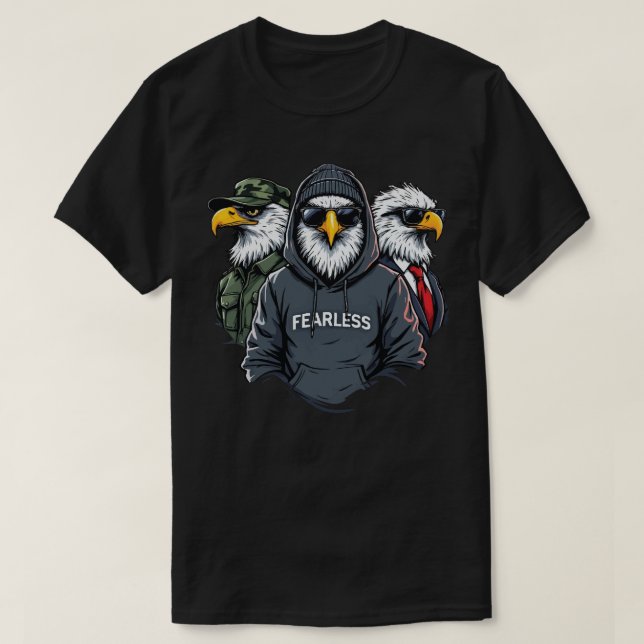 Fearless Eagle Squad - Bold and Powerful Design T-Shirt (Design Front)