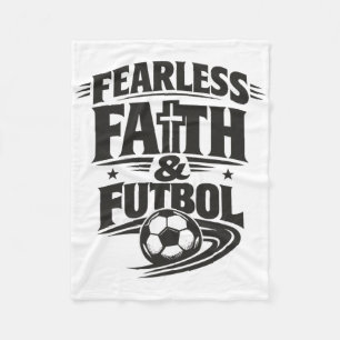 Fearless Faith And Futbol, Christian Soccer Fleece Blanket