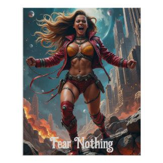 Fearless female warrior poster