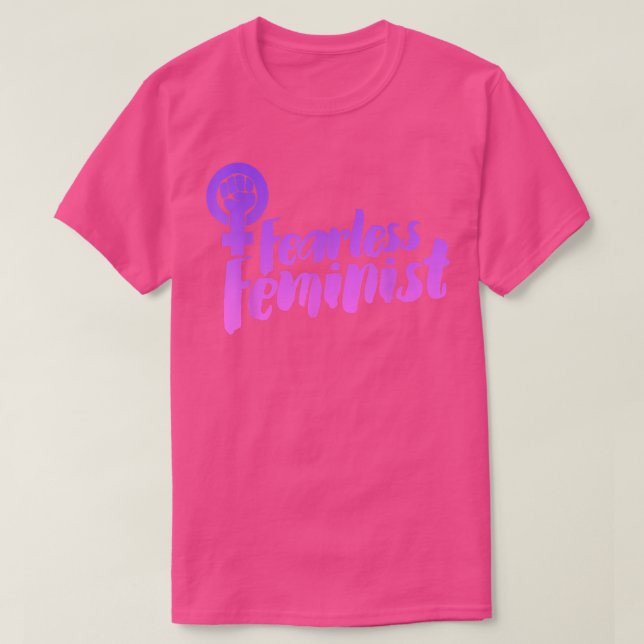 Fearless FeministFeminism Symbol Retro977  T-Shirt (Design Front)