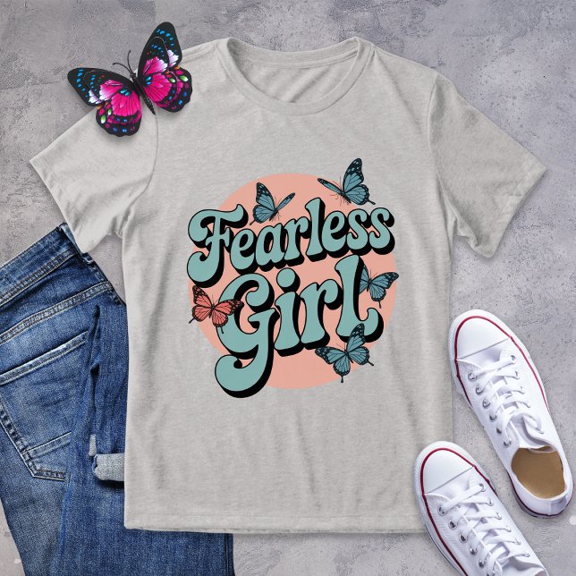 Fearless Girl Retro Circle Butterfly Shirt (Creator Uploaded)