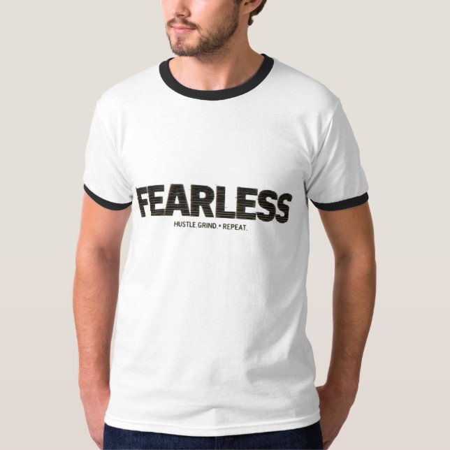 "Fearless Glitch Effect Typography T-Shirt – Bold  (Front)