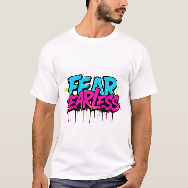 Fearless Graffiti Tee - Colourful Spray Paint Desi (Front)