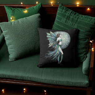 Fearless Green Fairy Fantasy Art by Molly Harrison Cushion