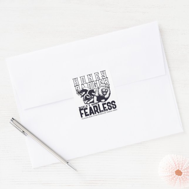 FEARLESS Honey Badger Square Sticker (Envelope)