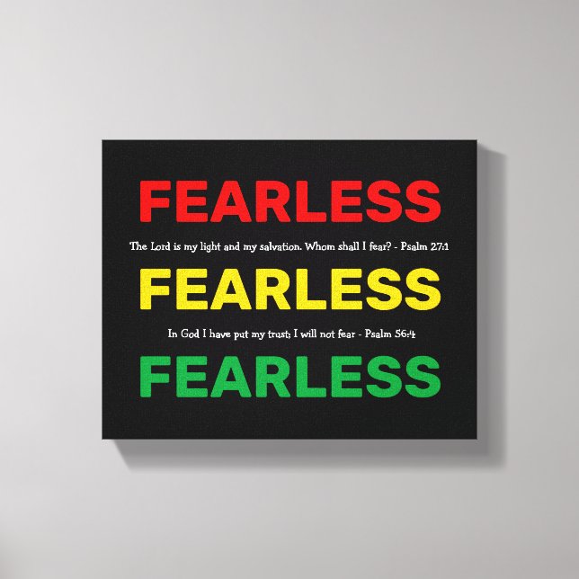 FEARLESS Inspirational Psalms I WILL NOT FEAR Canvas Print (Front)