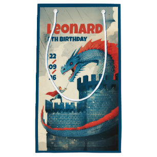 Fearless Knight and Dragon Small Gift Bag
