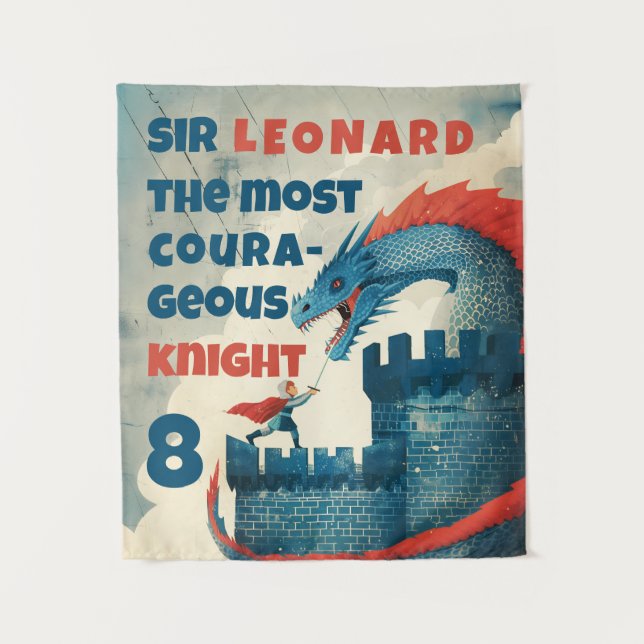 Fearless Knight and Dragon  Tapestry (Front)