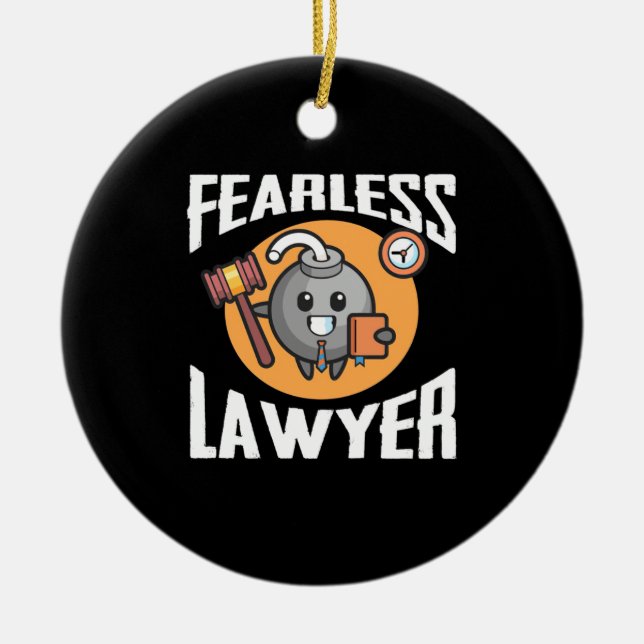 Fearless Lawyer Ceramic Tree Decoration (Front)