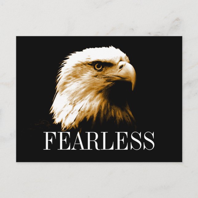 Fearless Motivational Bald Eagle Postcards (Front)