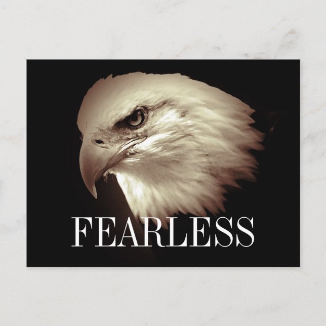 Fearless Motivational Bald Eagle Postcards (Front)