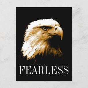 Fearless Motivational Bald Eagle Vertical Postcard