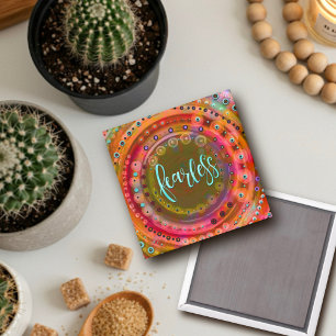 Fearless Pretty Fun Abstract Modern Inspirivity Magnet