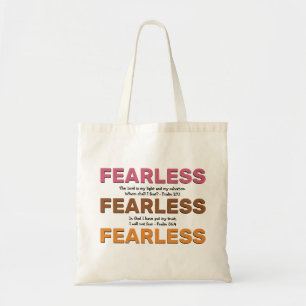 FEARLESS Psalms Inspirational I WILL NOT FEAR Tote Bag