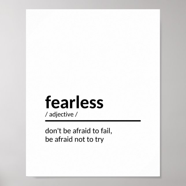 Fearless Quote Definition Poster (Front)